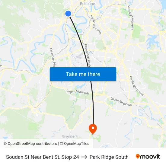 Soudan St Near Bent St, Stop 24 to Park Ridge South map