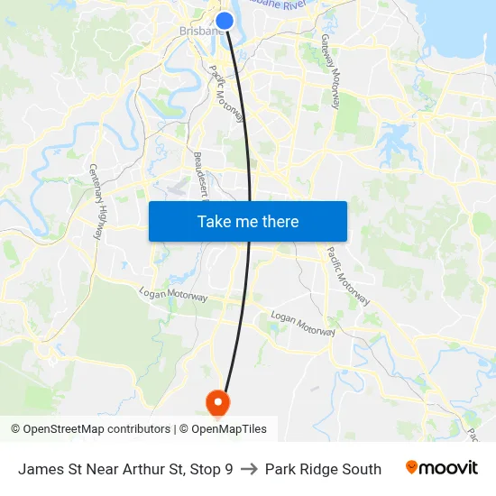 James St Near Arthur St, Stop 9 to Park Ridge South map