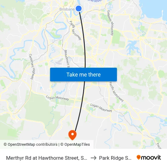 Merthyr Rd at Hawthorne Street, Stop 13 to Park Ridge South map