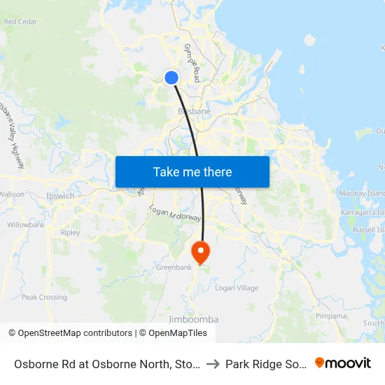 Osborne Rd at Osborne North, Stop 51 to Park Ridge South map