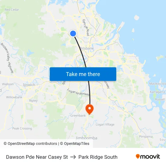 Dawson Pde Near Casey St to Park Ridge South map