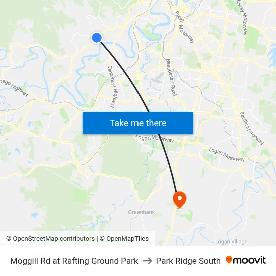 Moggill Rd at Rafting Ground Park to Park Ridge South map
