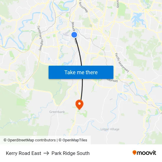 Kerry Road East to Park Ridge South map