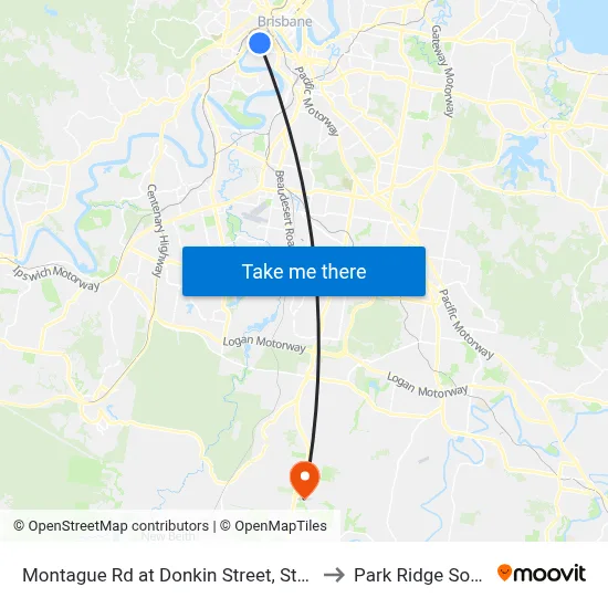 Montague Rd at Donkin Street, Stop 7 to Park Ridge South map