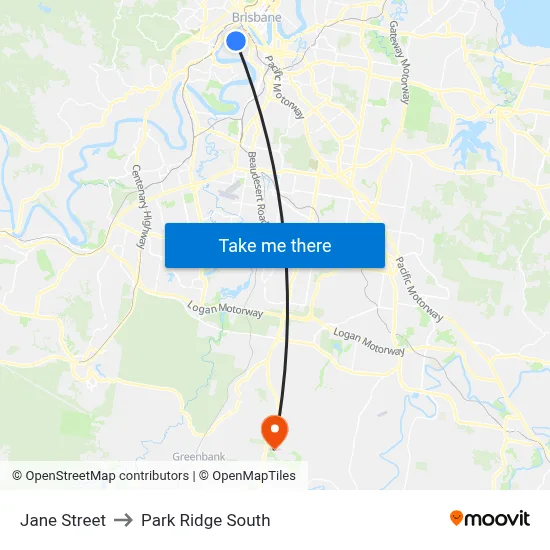 Jane Street to Park Ridge South map