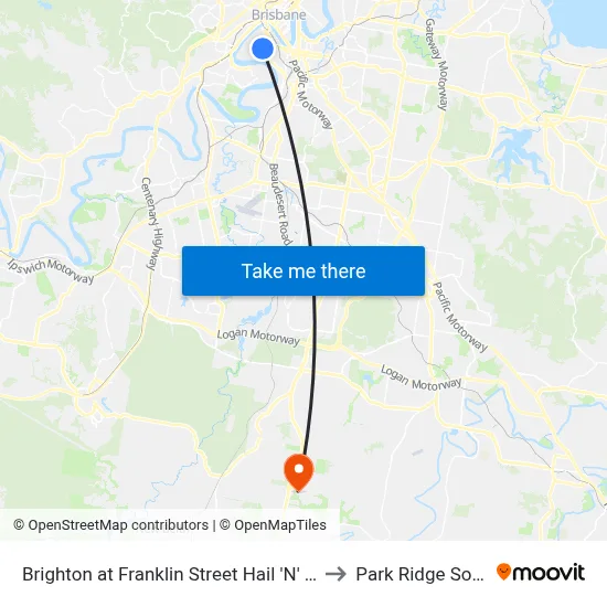 Brighton at Franklin Street Hail 'N' Ride to Park Ridge South map