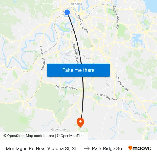 Montague Rd Near Victoria St, Stop 10 to Park Ridge South map