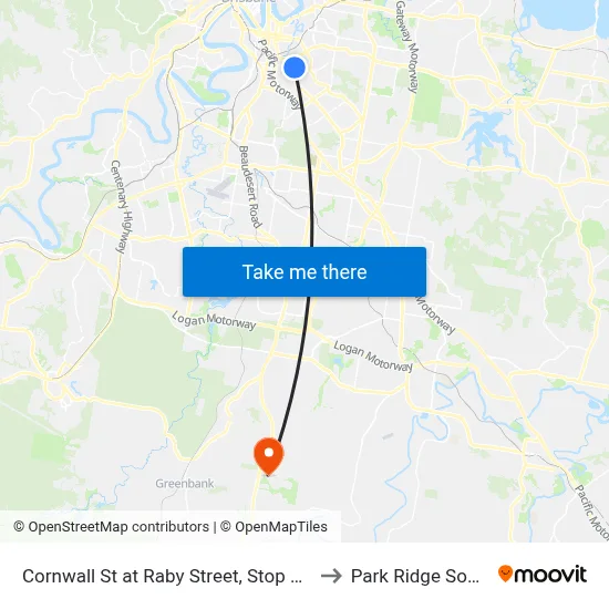 Cornwall St at Raby Street, Stop 19b to Park Ridge South map