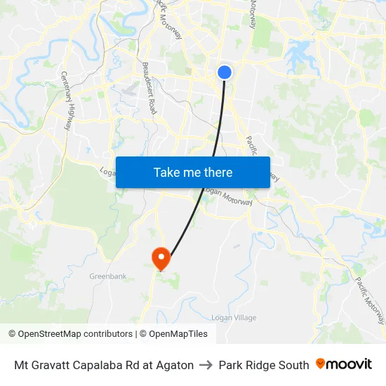 Mt Gravatt Capalaba Rd at Agaton to Park Ridge South map