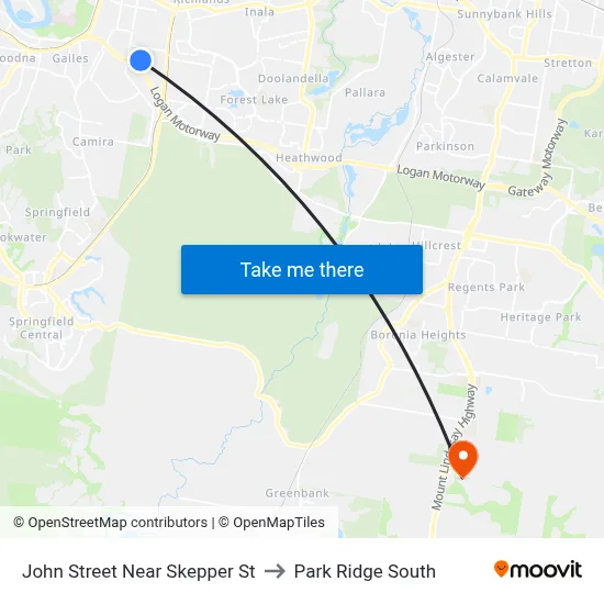 John Street Near Skepper St to Park Ridge South map