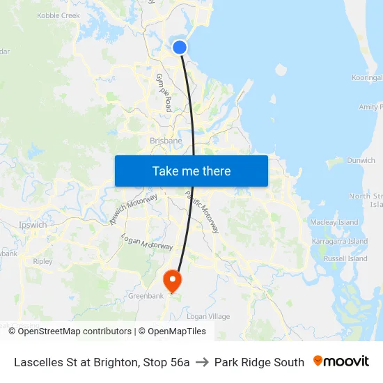 Lascelles St at Brighton, Stop 56a to Park Ridge South map