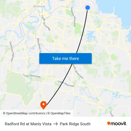 Radford Rd at Manly Vista to Park Ridge South map