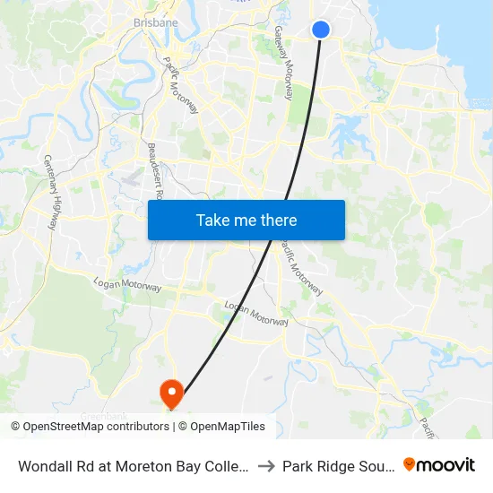 Wondall Rd at Moreton Bay College to Park Ridge South map