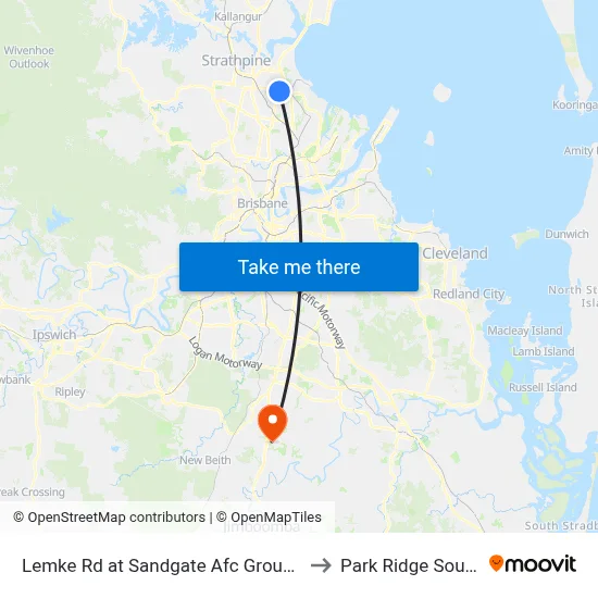 Lemke Rd at Sandgate Afc Ground to Park Ridge South map