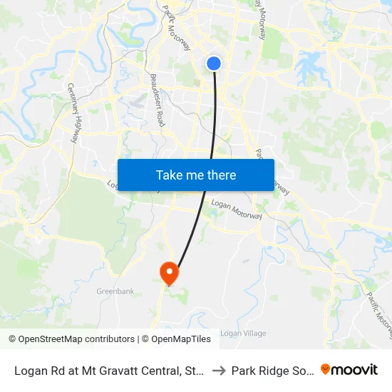 Logan Rd at Mt Gravatt Central, Stop 37 to Park Ridge South map