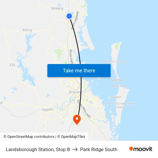 Landsborough Station, Stop B to Park Ridge South map