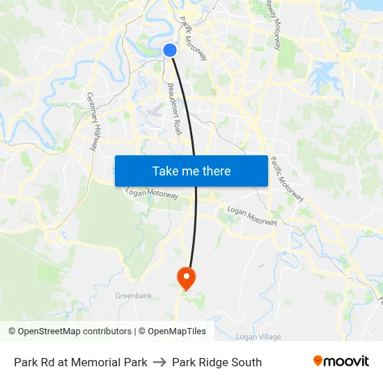 Park Rd at Memorial Park to Park Ridge South map