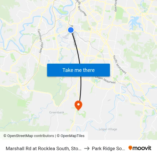 Marshall Rd at Rocklea South, Stop 41 to Park Ridge South map