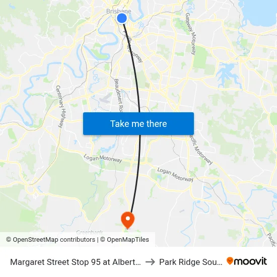 Margaret Street Stop 95 at Albert St to Park Ridge South map