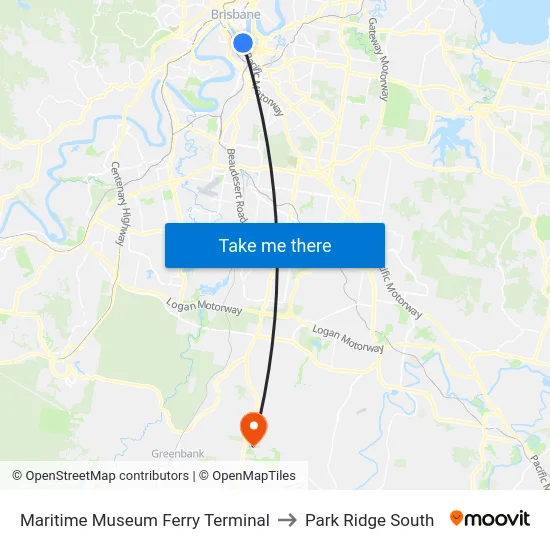 Maritime Museum Ferry Terminal to Park Ridge South map
