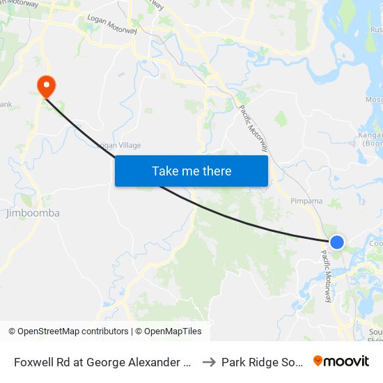 Foxwell Rd at George Alexander Way to Park Ridge South map