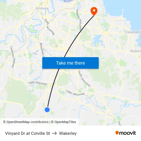 Vinyard Dr at Colville St to Wakerley map