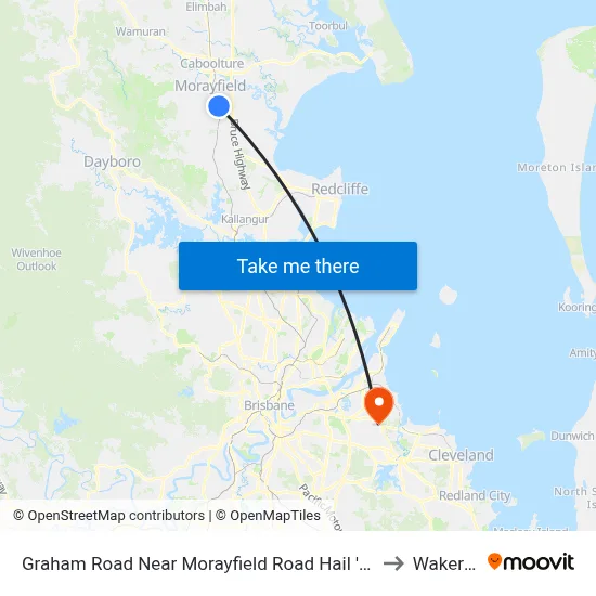 Graham Road Near Morayfield Road Hail 'N' Ride to Wakerley map
