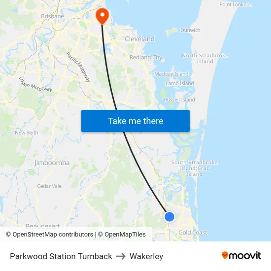 Parkwood Station Turnback to Wakerley map