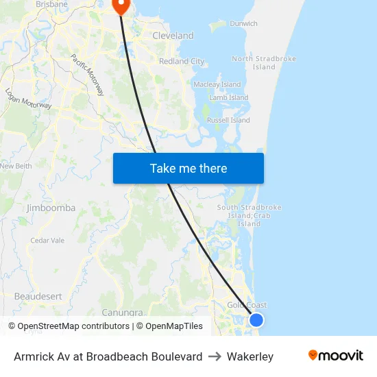 Armrick Av at Broadbeach Boulevard to Wakerley map