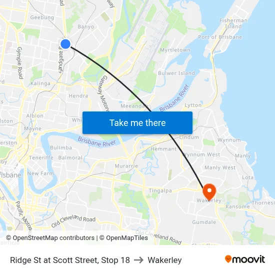 Ridge St at Scott Street, Stop 18 to Wakerley map
