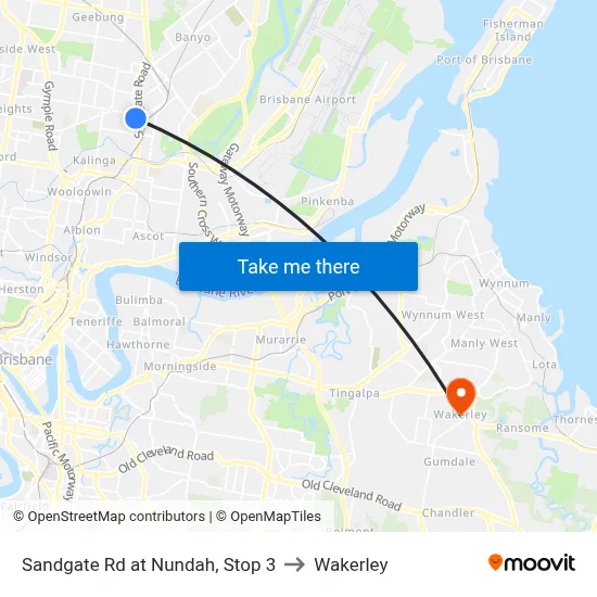 Sandgate Rd at Nundah, Stop 3 to Wakerley map