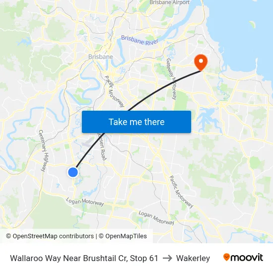 Wallaroo Way Near Brushtail Cr, Stop 61 to Wakerley map