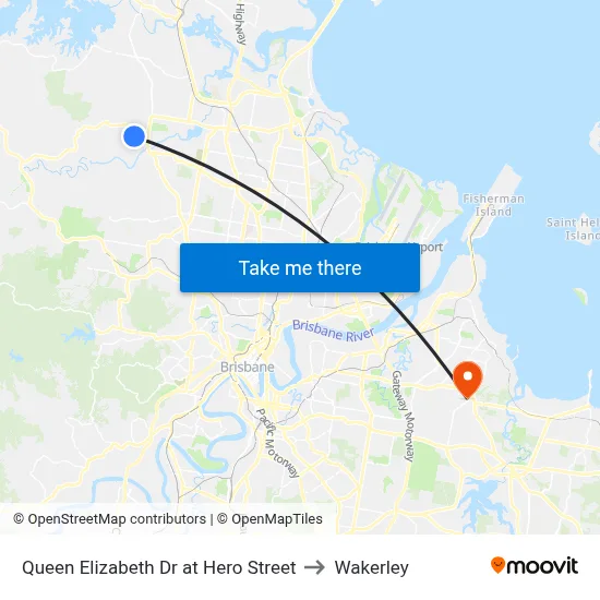 Queen Elizabeth Dr at Hero Street to Wakerley map