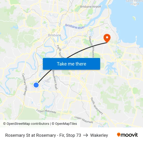 Rosemary St at Rosemary - Fir, Stop 73 to Wakerley map