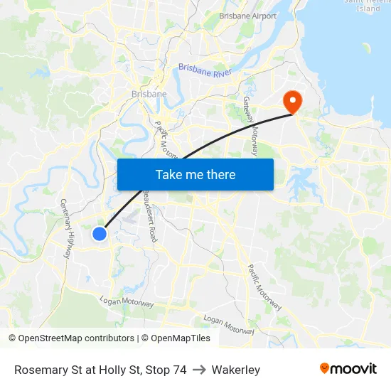 Rosemary St at Holly St, Stop 74 to Wakerley map