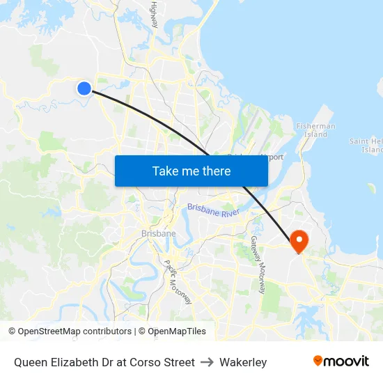 Queen Elizabeth Dr at Corso Street to Wakerley map