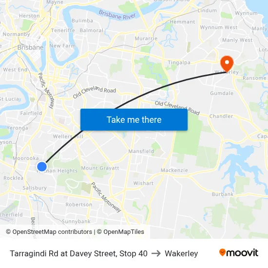 Tarragindi Rd at Davey Street, Stop 40 to Wakerley map
