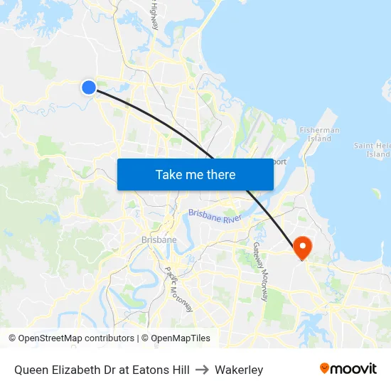 Queen Elizabeth Dr at Eatons Hill to Wakerley map