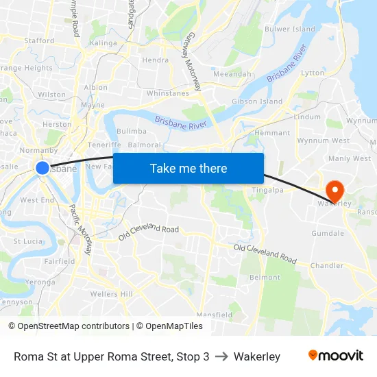 Roma St at Upper Roma Street, Stop 3 to Wakerley map
