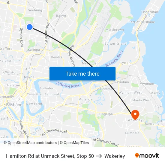 Hamilton Rd at Unmack Street, Stop 50 to Wakerley map