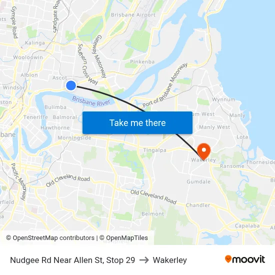 Nudgee Rd Near Allen St, Stop 29 to Wakerley map