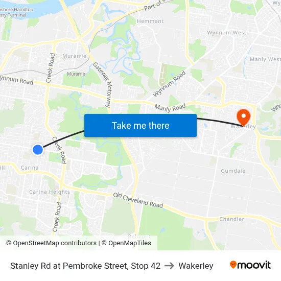 Stanley Rd at Pembroke Street, Stop 42 to Wakerley map