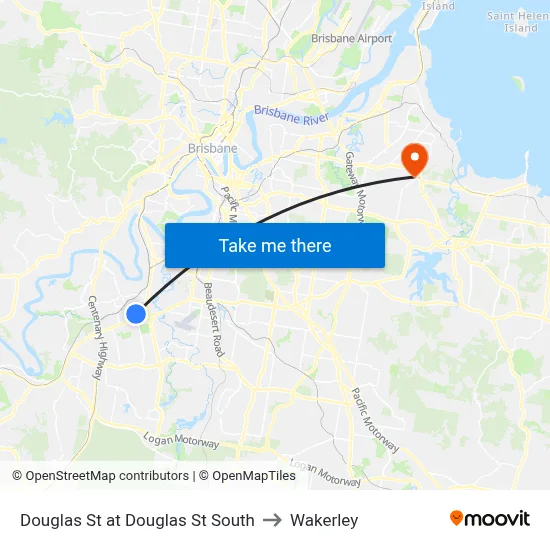 Douglas St at Douglas St South to Wakerley map