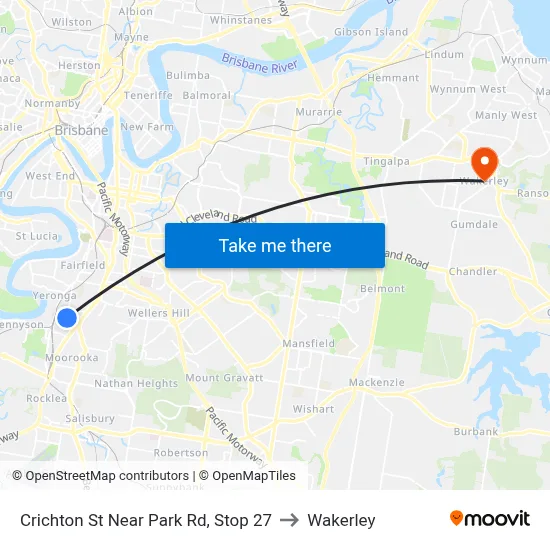 Crichton St Near Park Rd, Stop 27 to Wakerley map