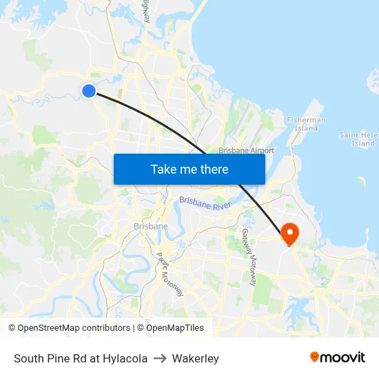 South Pine Rd at Hylacola to Wakerley map
