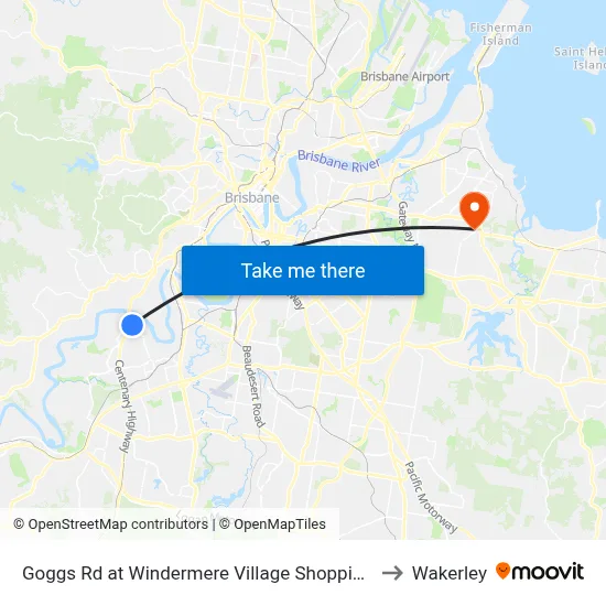 Goggs Rd at Windermere Village Shopping to Wakerley map