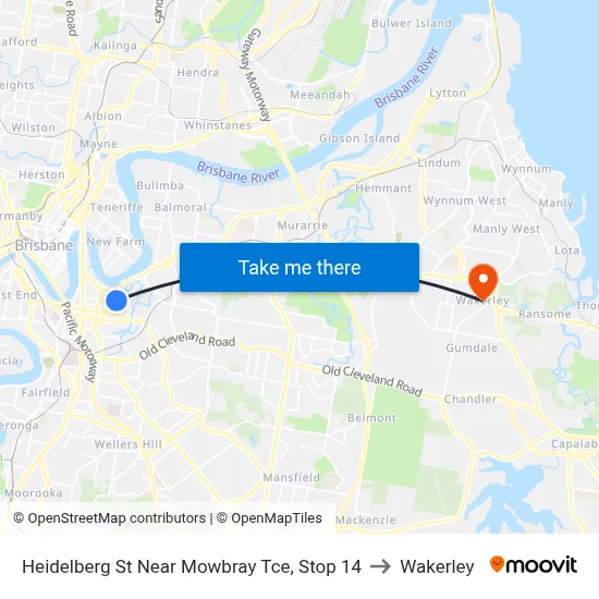 Heidelberg St Near Mowbray Tce, Stop 14 to Wakerley map