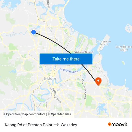 Keong Rd at Preston Point to Wakerley map