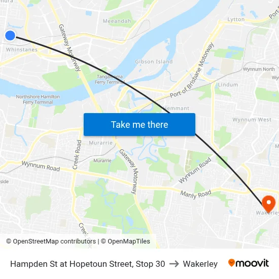 Hampden St at Hopetoun Street, Stop 30 to Wakerley map