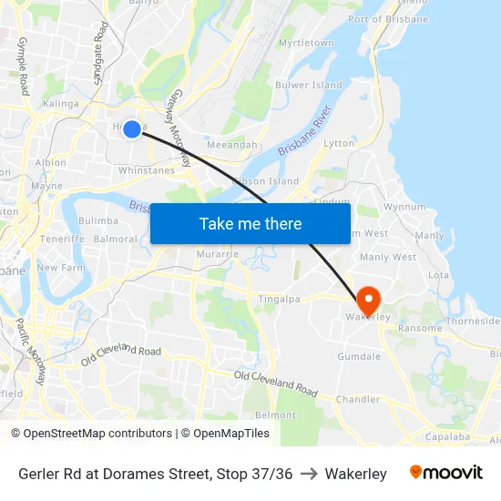 Gerler Rd at Dorames Street, Stop 37/36 to Wakerley map